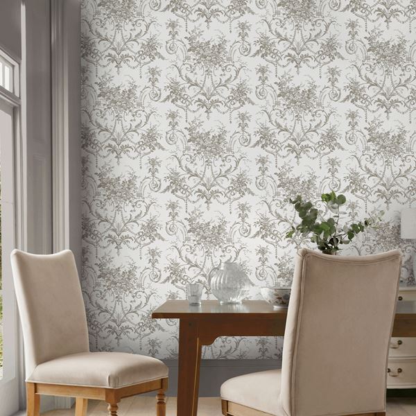 Tuileries Wallpaper - Dark Dove Grey